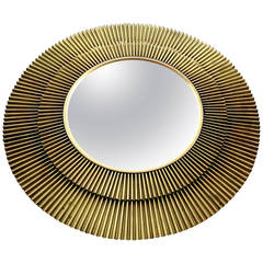 Barbara Barry Brass "Radiance" Convex Starburst Mirror