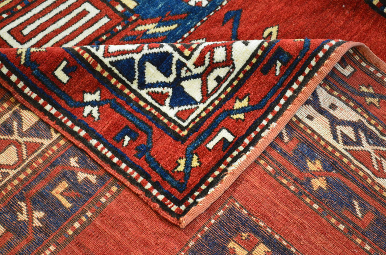 Wool Antique Caucasian TOTEM Bordjalu-Kazak Carpet For Sale