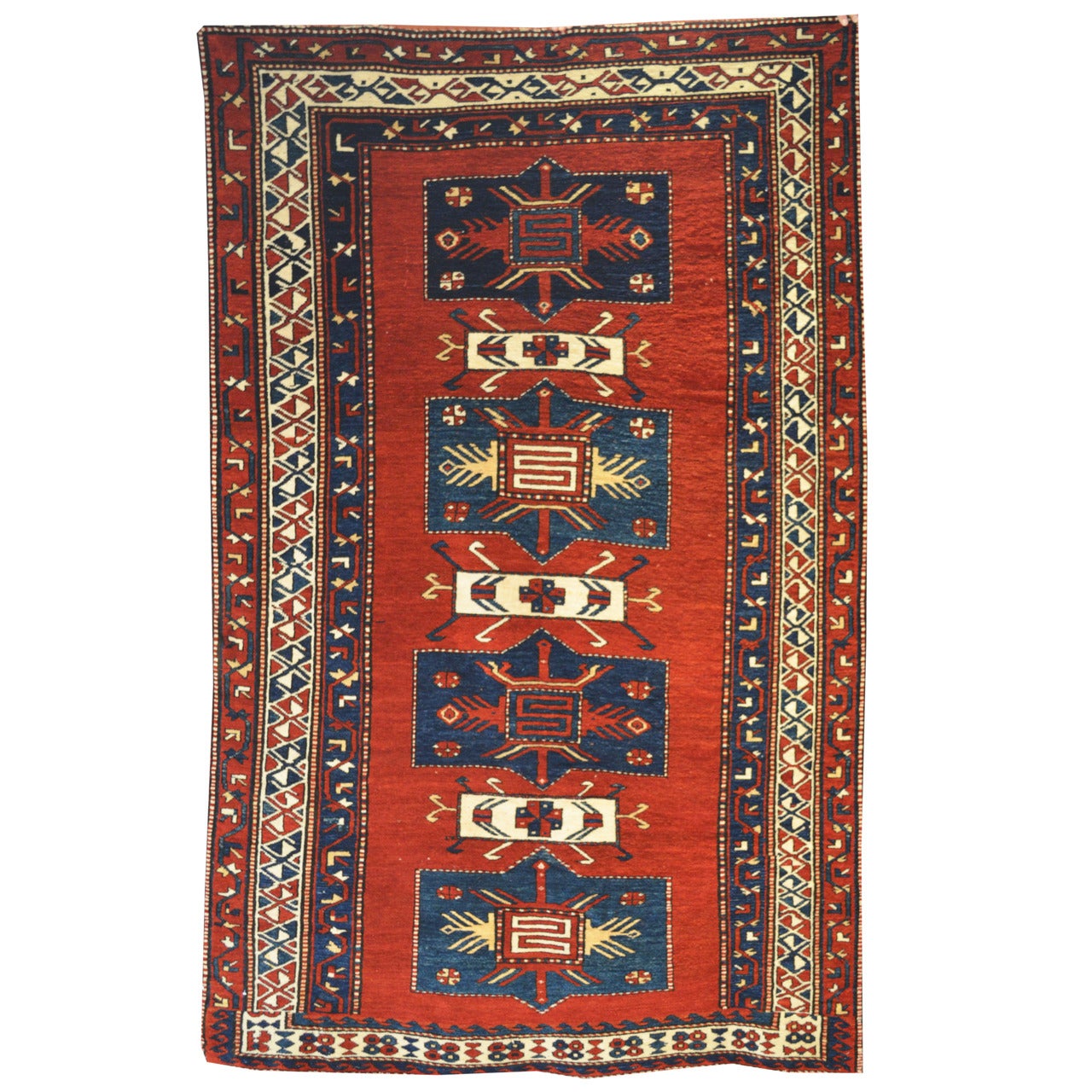 Antique Caucasian TOTEM Bordjalu-Kazak Carpet For Sale
