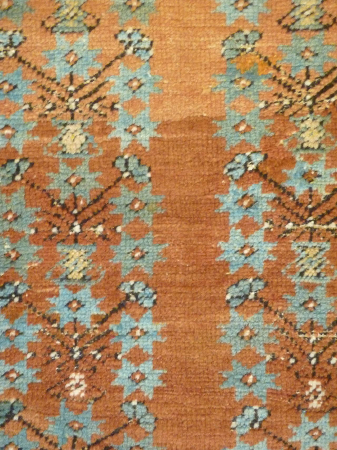 Turkish 18th Century Golden Turquoise Koula Carpet