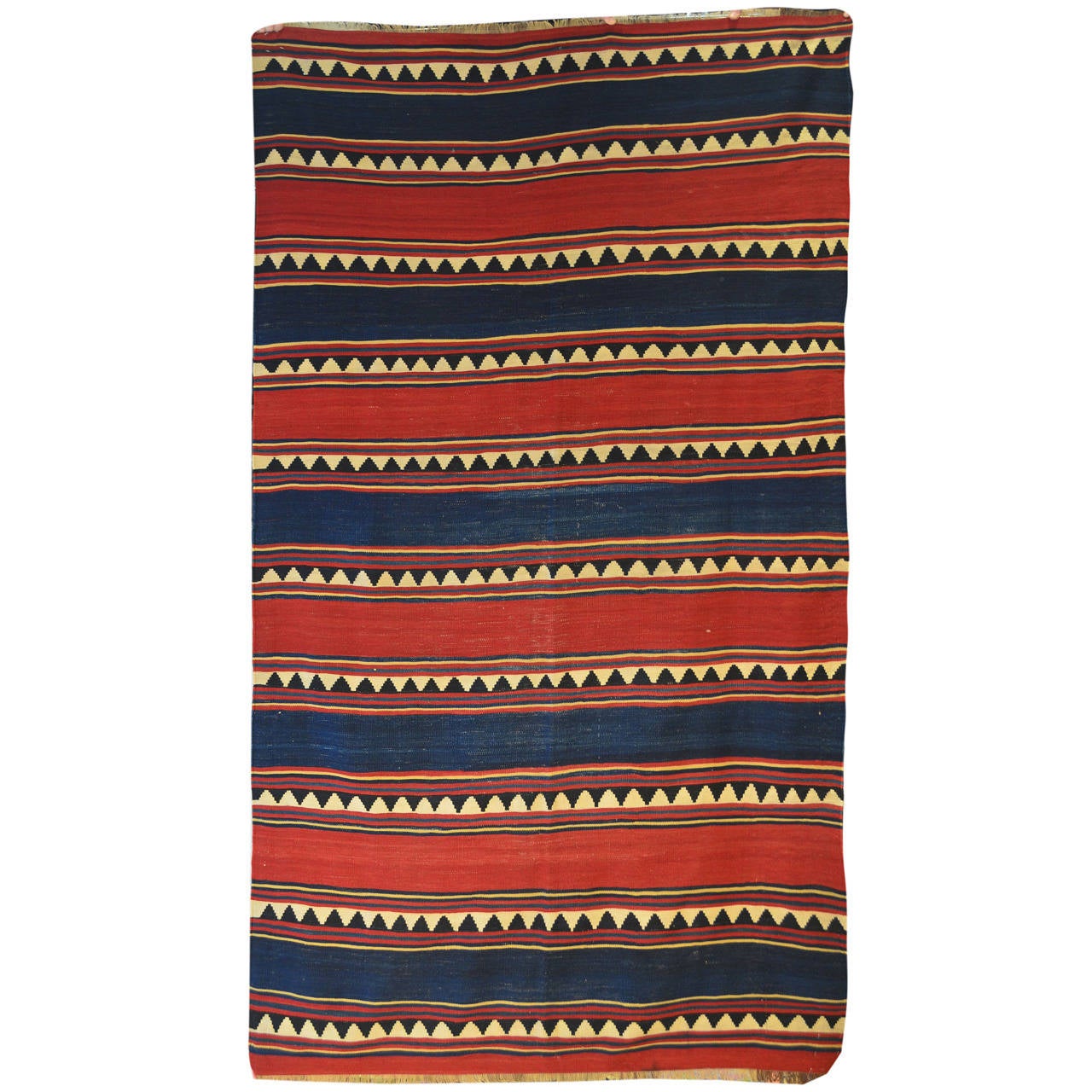 Antique Caucasian Tribal Kilim Carpet Representing the Sea at 1stdibs