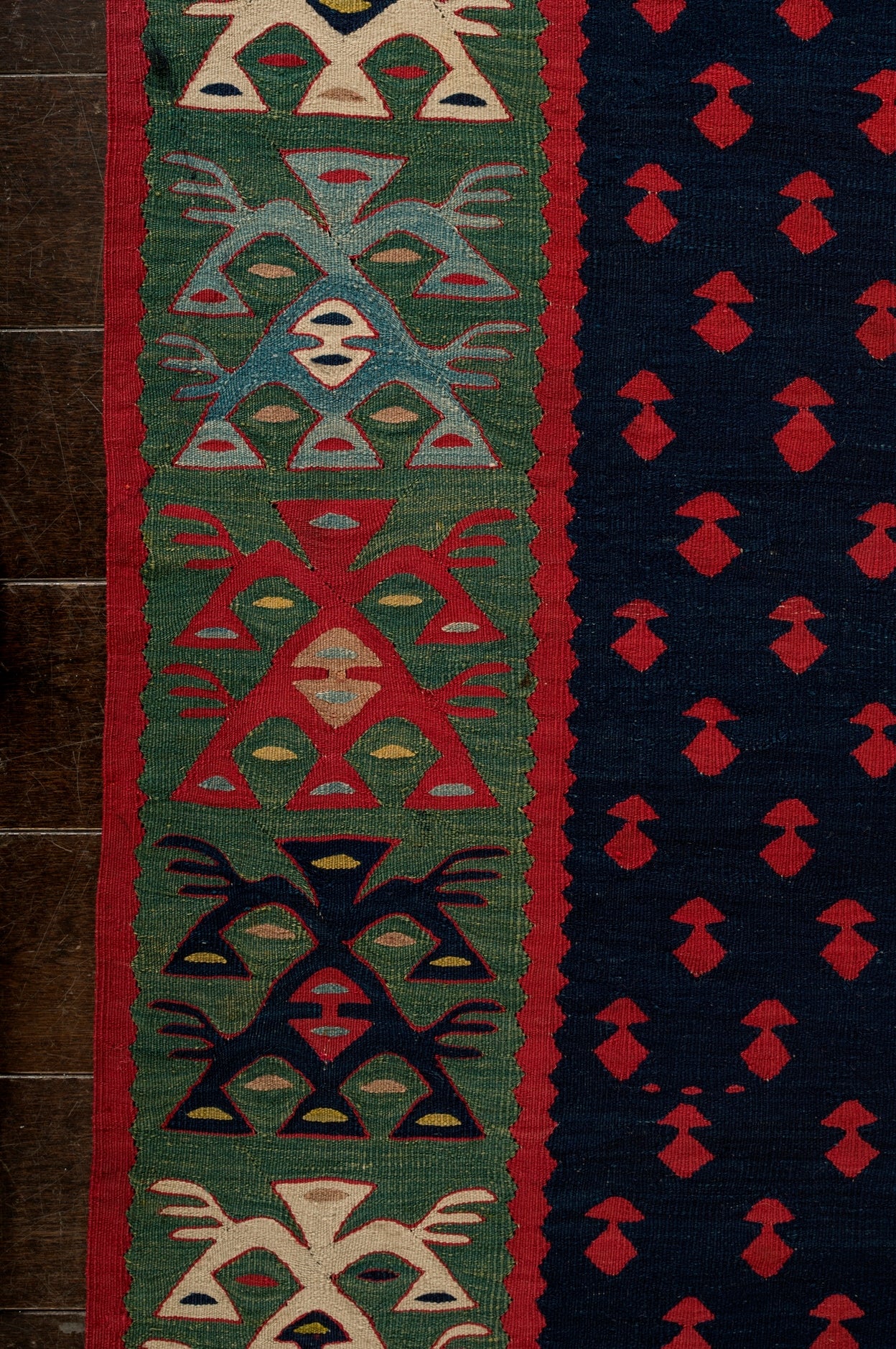 Turkish Antique Thracian Sharköy Kilim Dated 1849