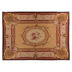 Antique Original Aubusson French Carpet Antique Original Aubusson French Carpet