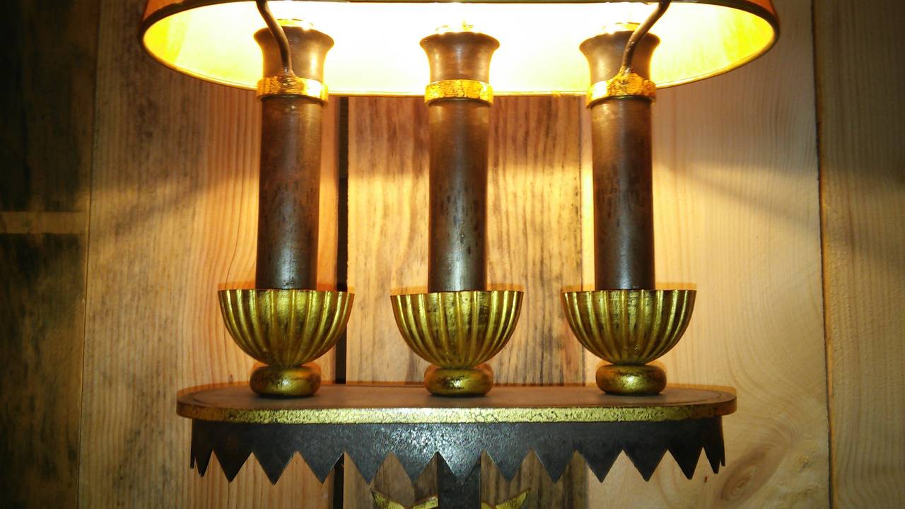 Pair of Eiffel Tower Sconces by Gilbert Poillerat In Good Condition For Sale In POITIERS, FR