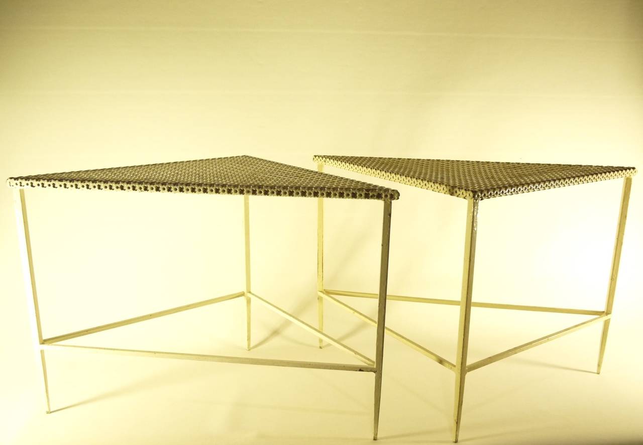Pair of Triangle Side Tables by Mathieu Matégot