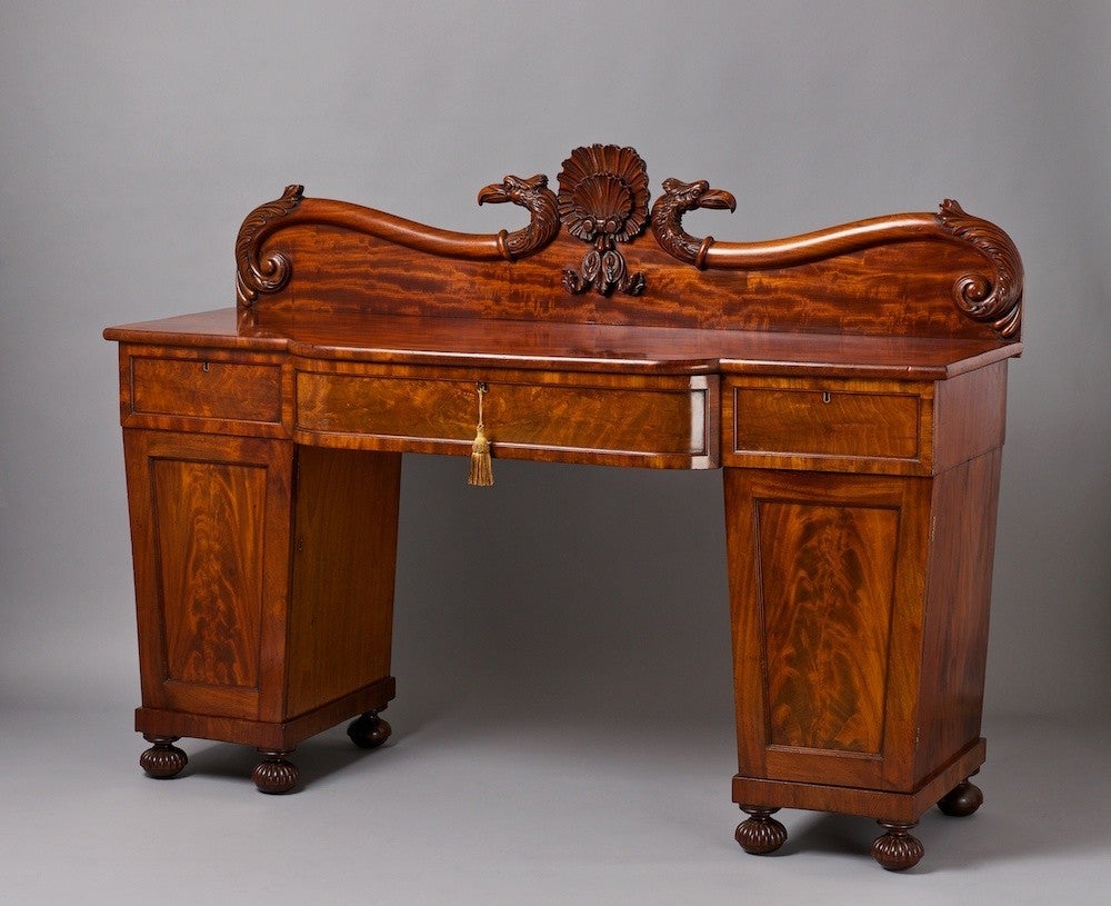 Late Regency Mahogany Pedestal Sideboard