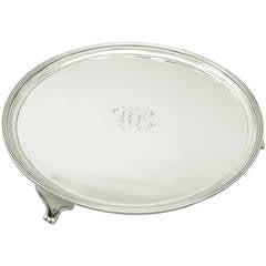 Sterling Silver Salver Made in York, Antique George III 7