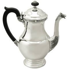Sterling Silver Coffee Pot, Vintage Elizabeth II 12