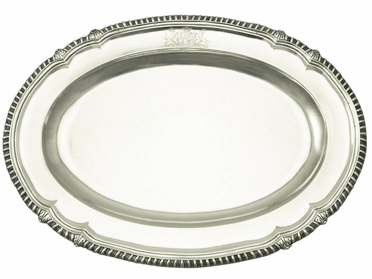 Pair of Sterling Silver Meat Platters, Antique IV For Sale at