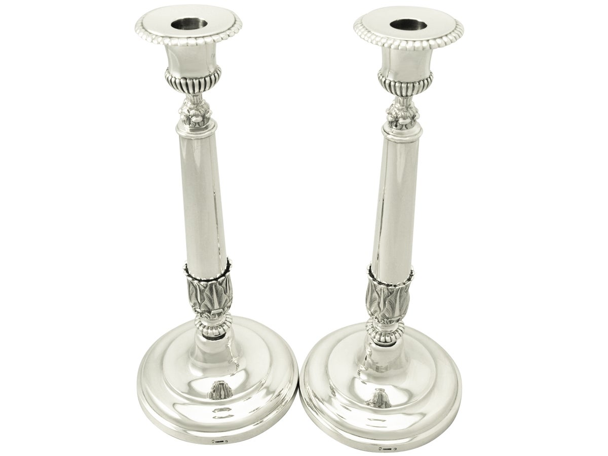 antique sterling silver candlesticks