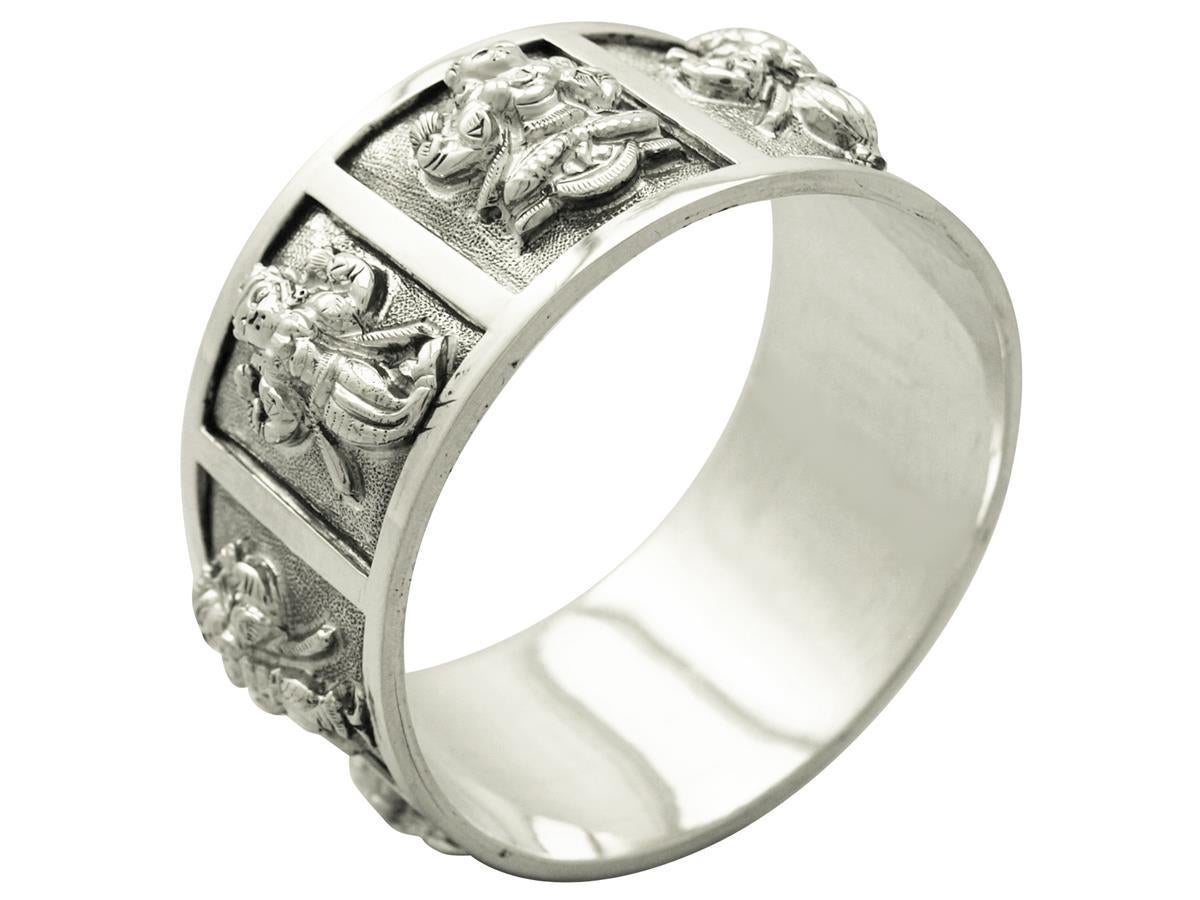 Pair of Indian Silver Napkin Rings, Antique circa 1890 at 1stdibs