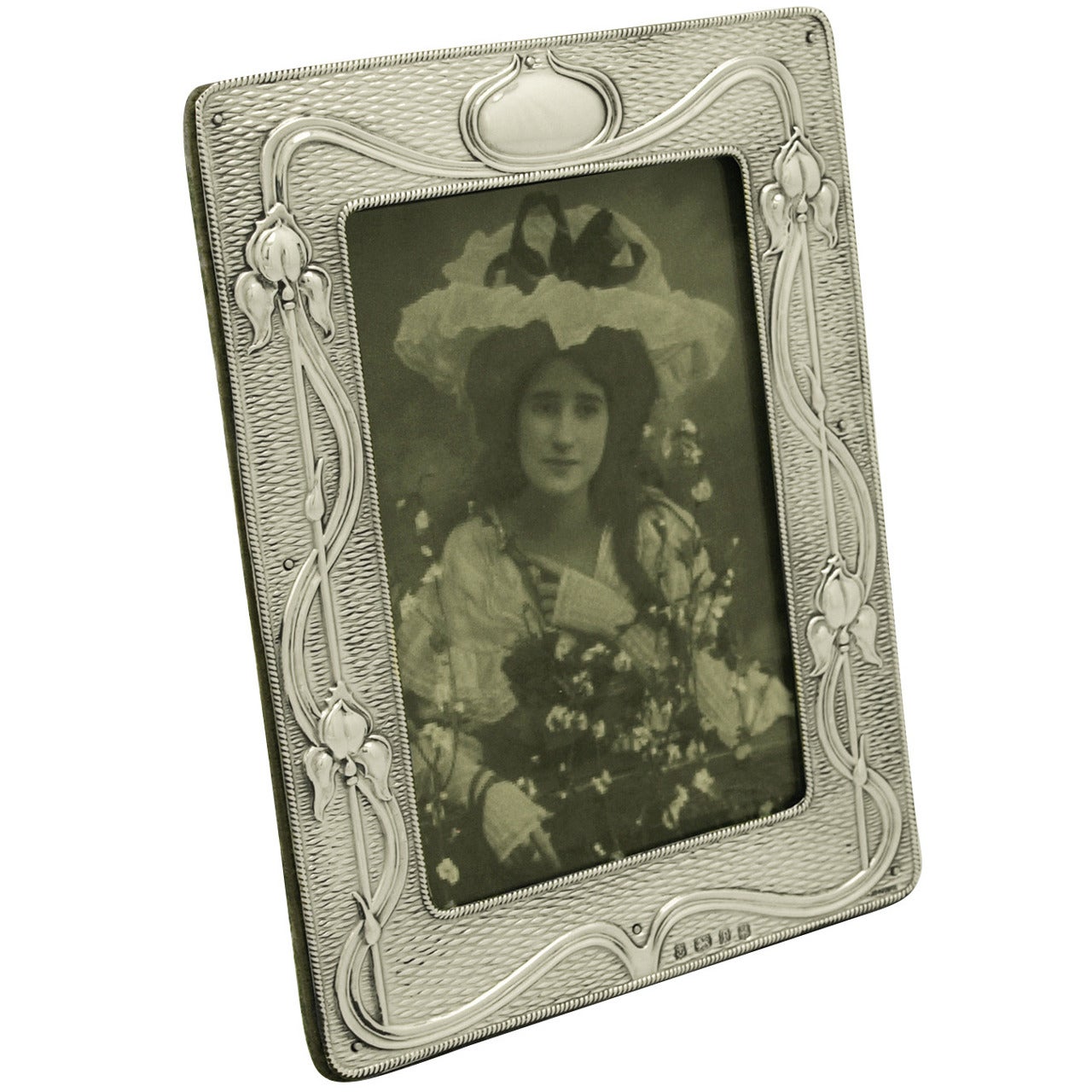 Antique Edwardian Sterling Silver Photograph Frame, Art Nouveau Style