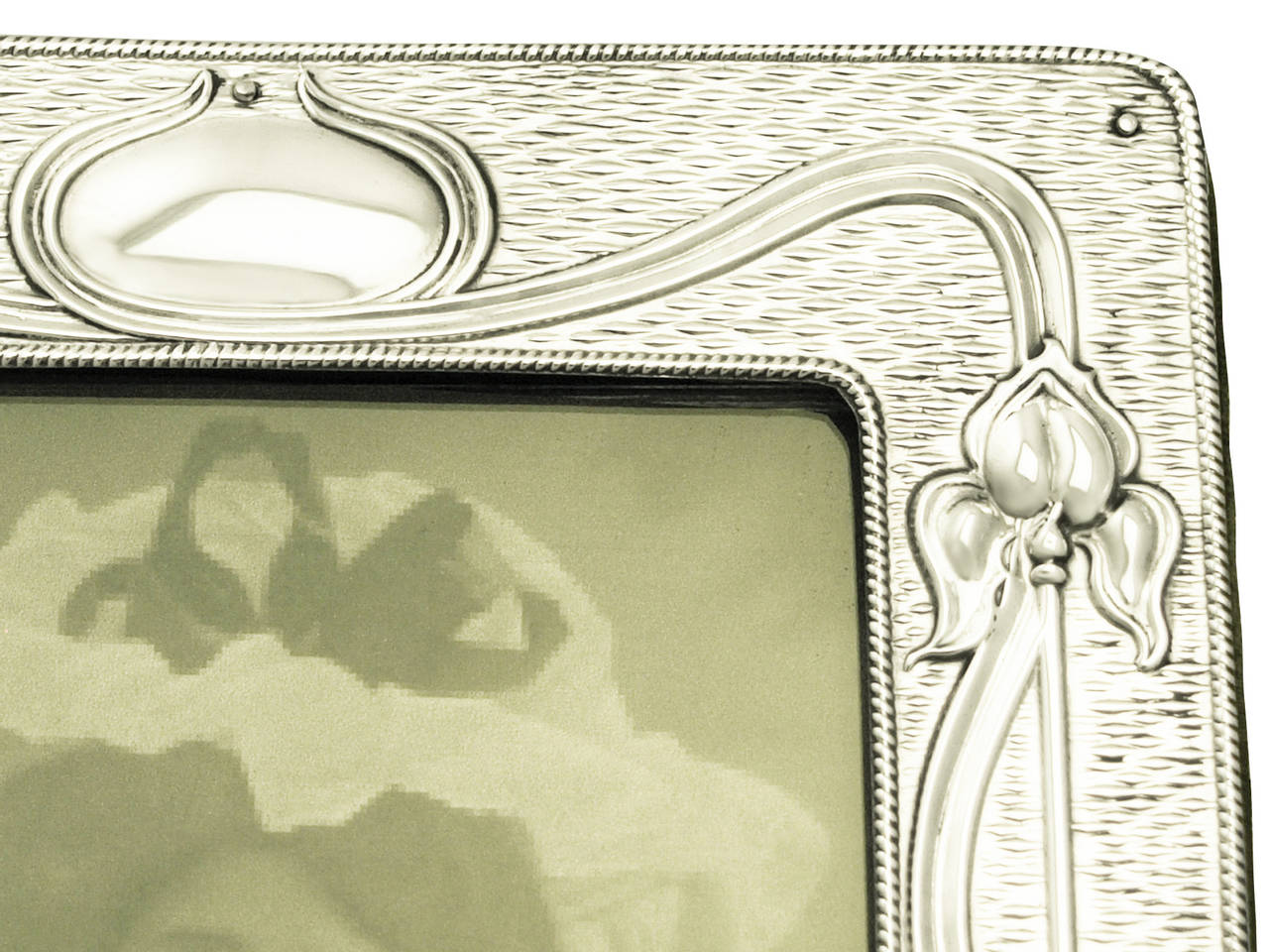 Antique Edwardian Sterling Silver Photograph Frame, Art Nouveau Style 2