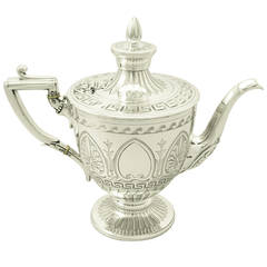 Sterling Silver Teapot, Antique Victorian