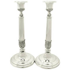 Danish Silver Candlesticks - Antique 1860