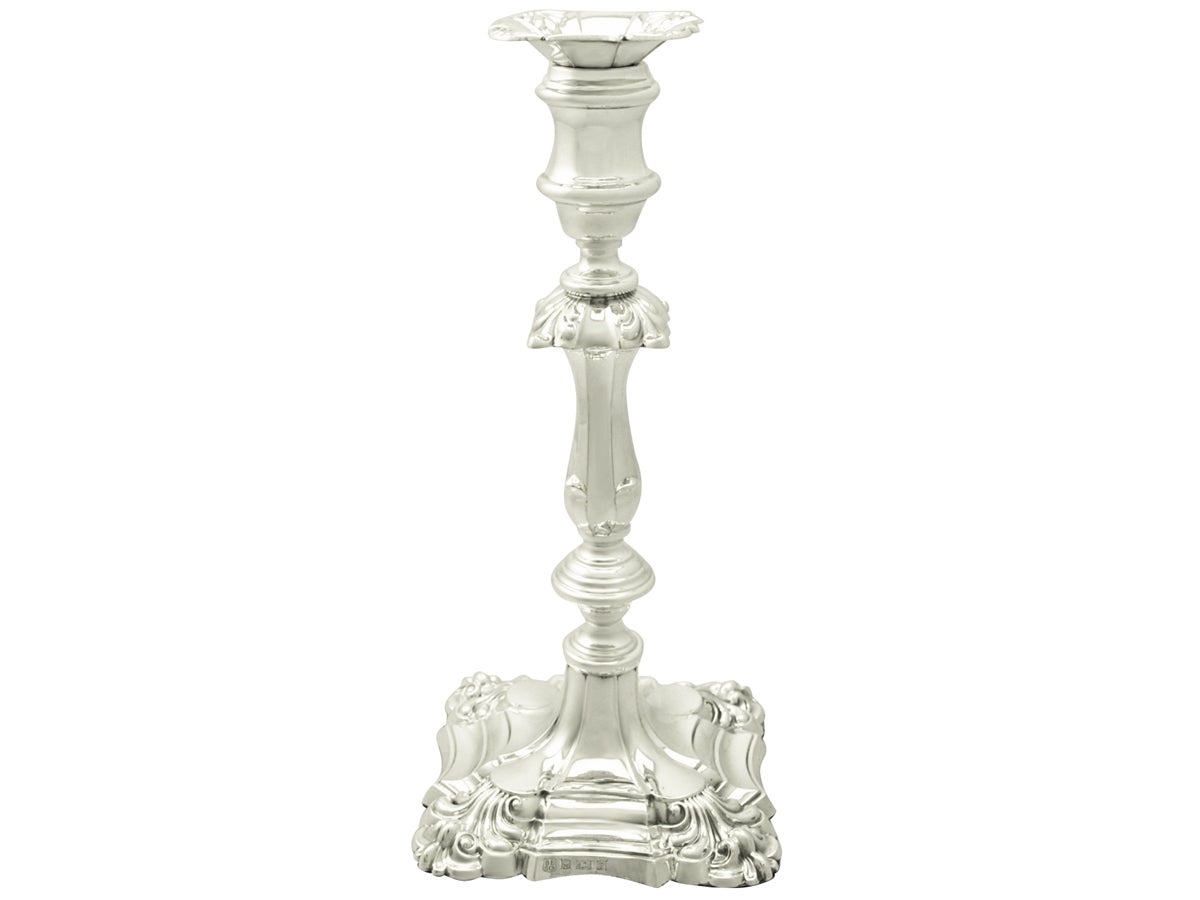 Vintage Sterling Silver Candlesticks, George III Style