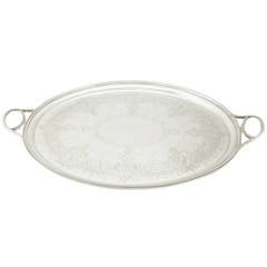 Sterling Silver Two-Handled Tea Tray, Antique Victorian
