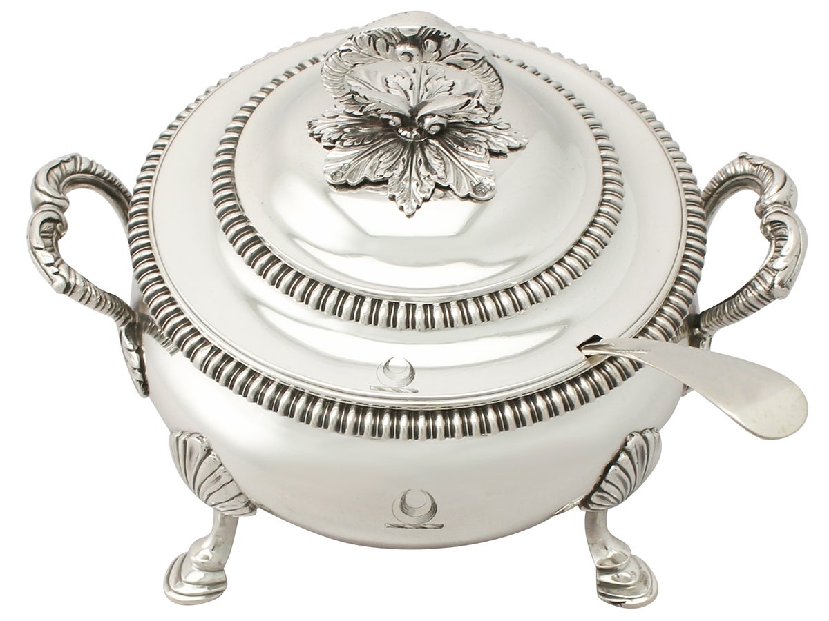 English Sterling Silver Tureen - Antique George IV 
