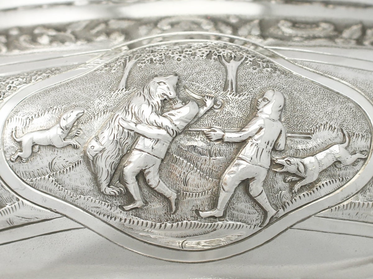 Embossed Indian Silver Bowl/Centerpiece- Antique Circa 1890
