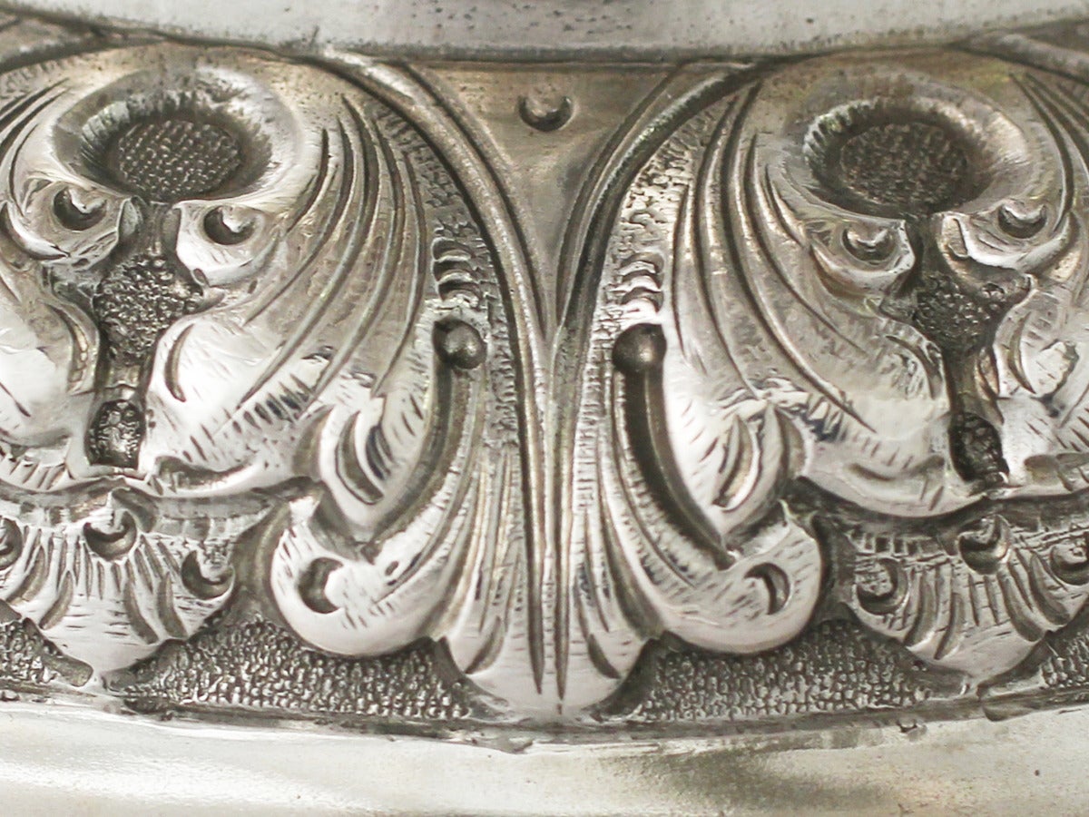 Indian Silver Bowl/Centerpiece- Antique Circa 1890 1
