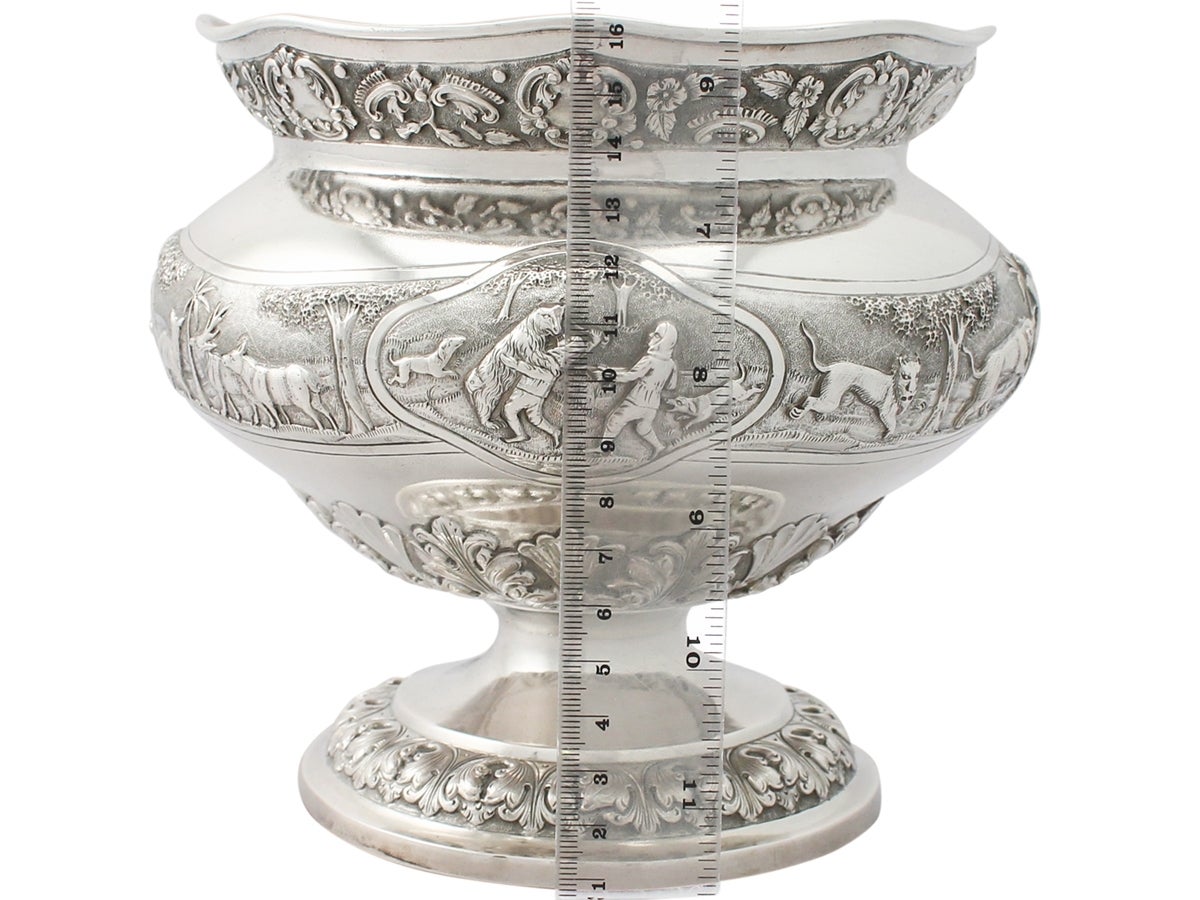 Indian Silver Bowl/Centerpiece- Antique Circa 1890 3