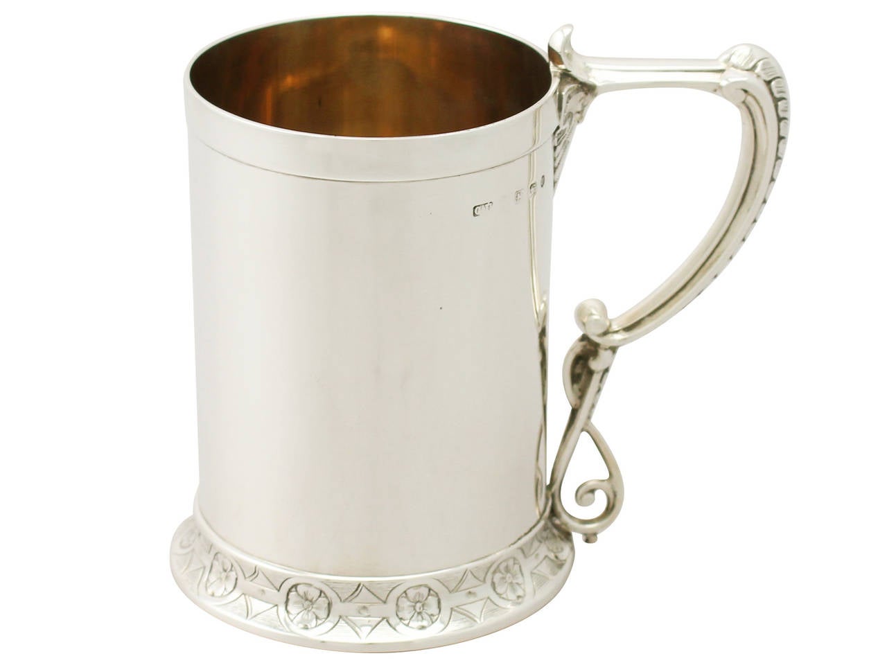 Late 19th Century Sterling Silver Christening Mug, Antique Victorian