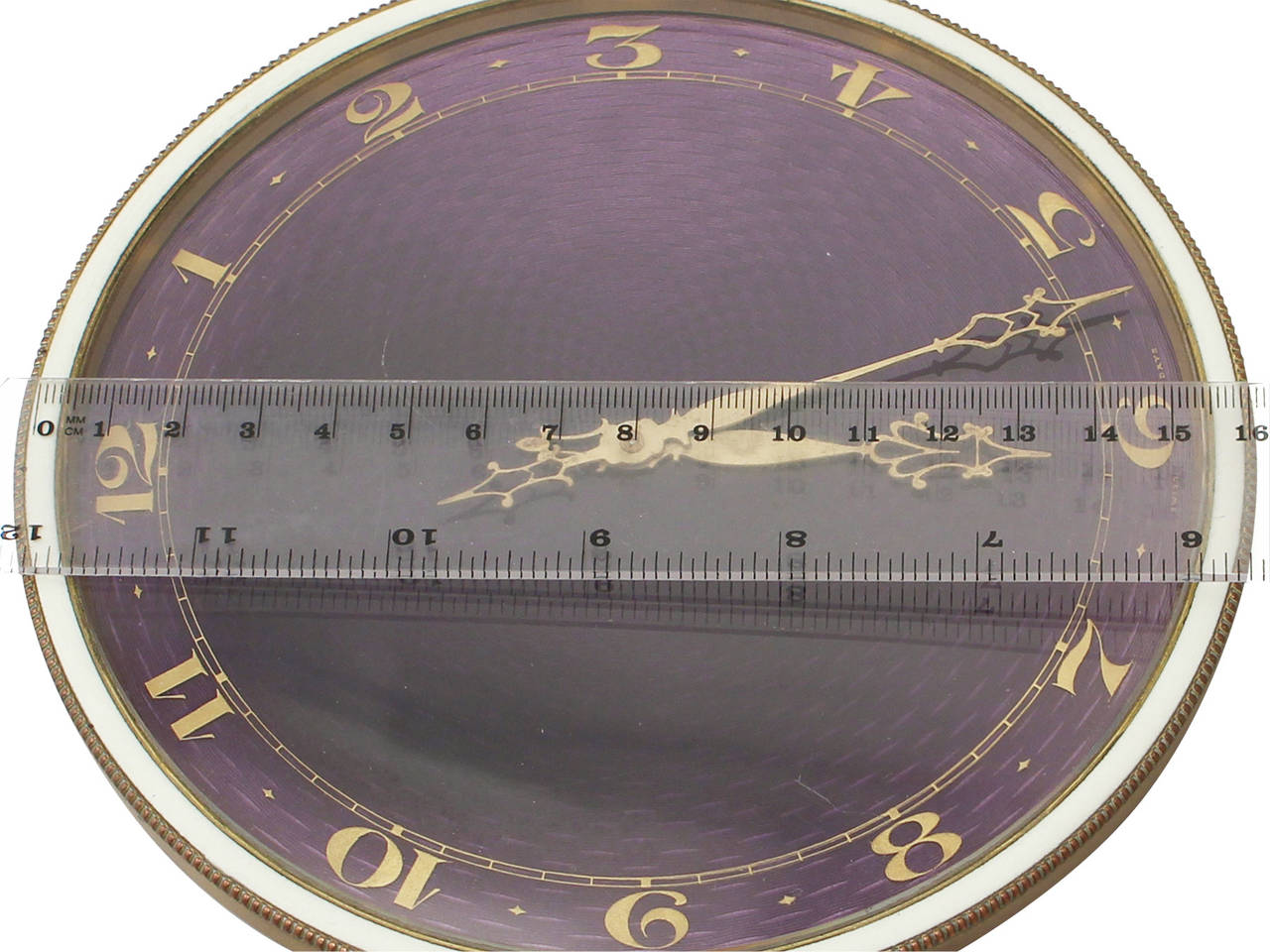 Gilt Metal and Enamel Clock, Art Nouveau Style, Antique, circa 1920 5