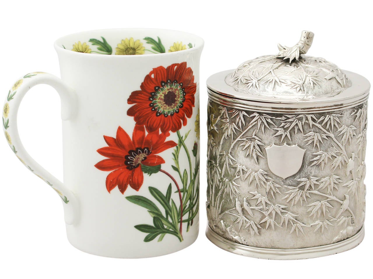 chinese silver tea caddy