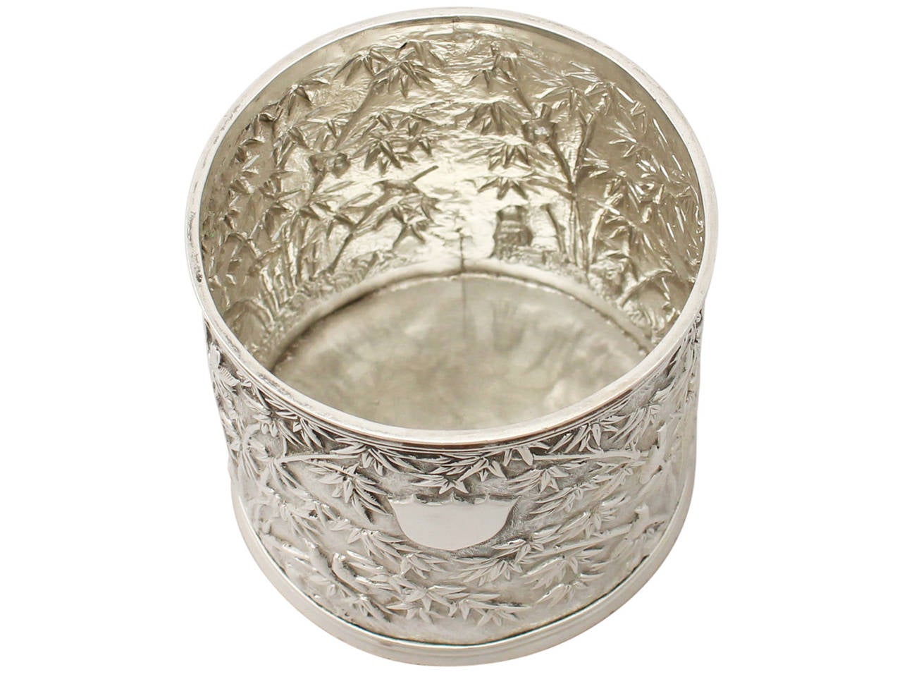 Late 19th Century Chinese Export Silver Tea Caddy, Antique, circa 1890