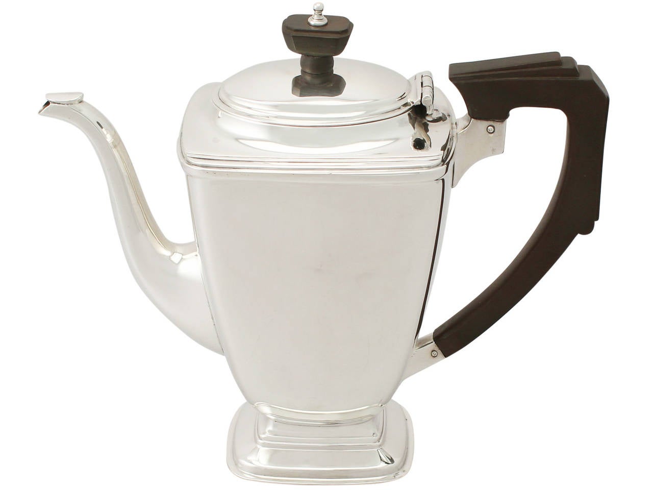 Art Deco Style Sterling Silver Coffee Pot, Antique George VI For Sale at 1stdibs