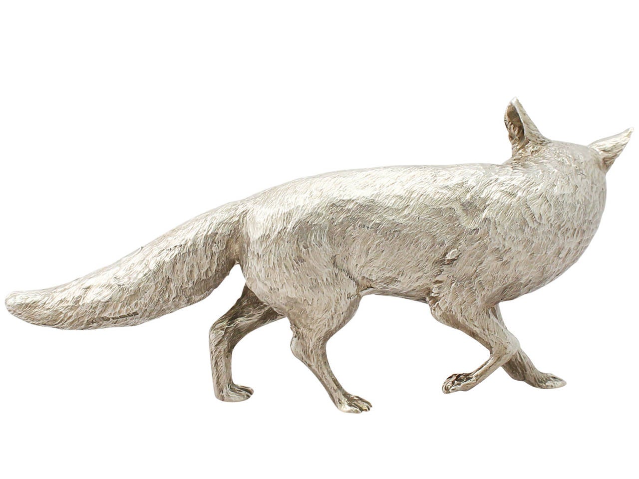 English Contemporary Sterling Silver Model of a Fox