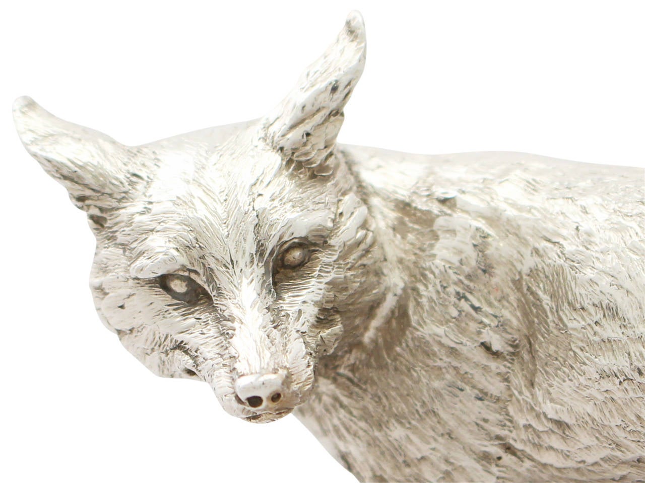 Contemporary Sterling Silver Model of a Fox In Excellent Condition In Jesmond, Newcastle Upon Tyne