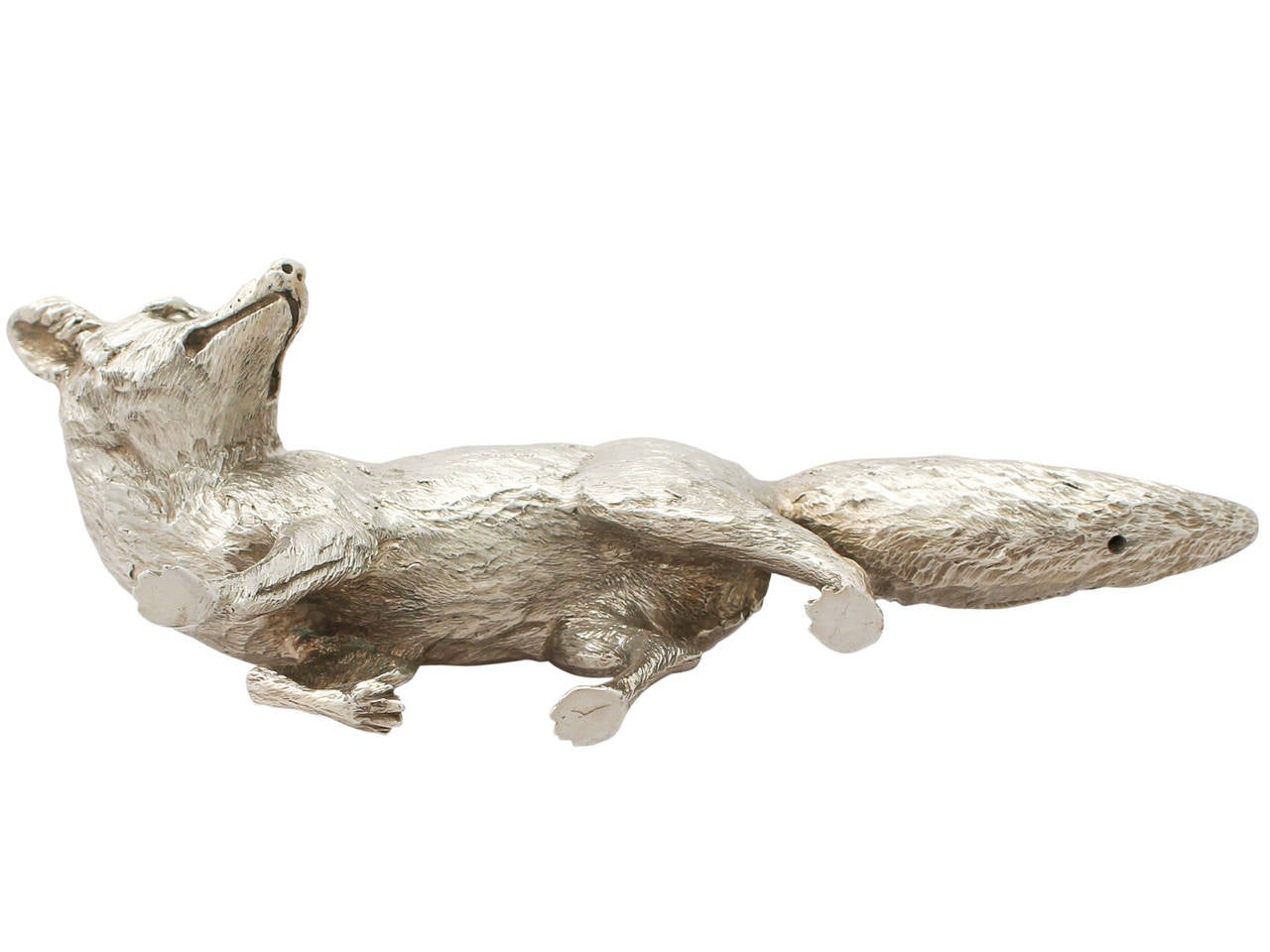 Contemporary Sterling Silver Model of a Fox 1