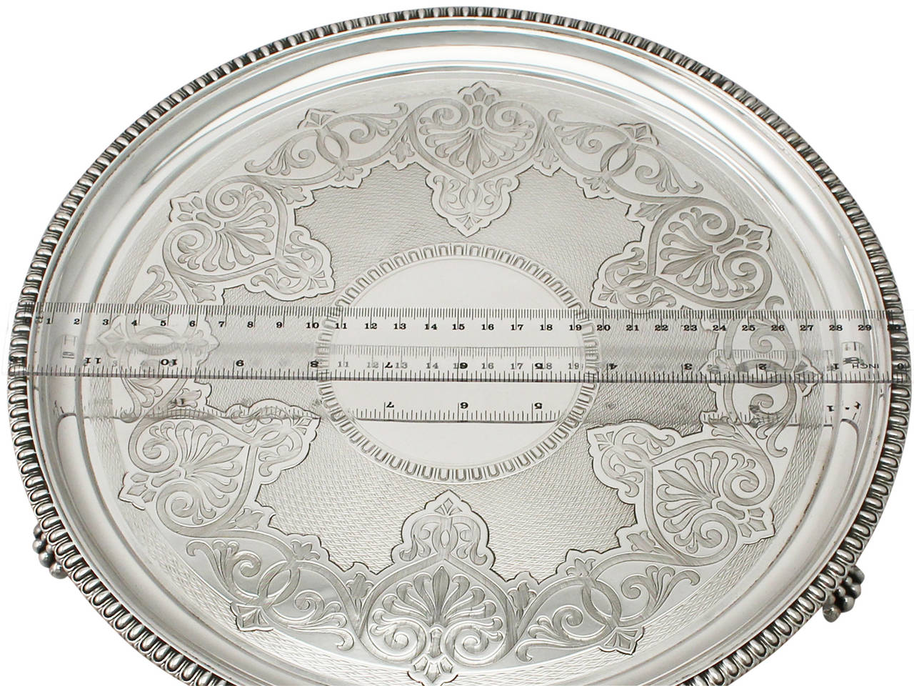 Antique Victorian Sterling Silver Salver by Barnard & Sons Ltd, Regency Style 4