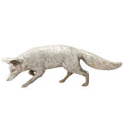 Contemporary Sterling Silver Model of a Fox 8