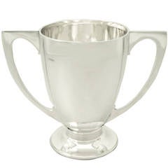 Sterling Silver Presentation Cup, Art Deco Style, Antique George V