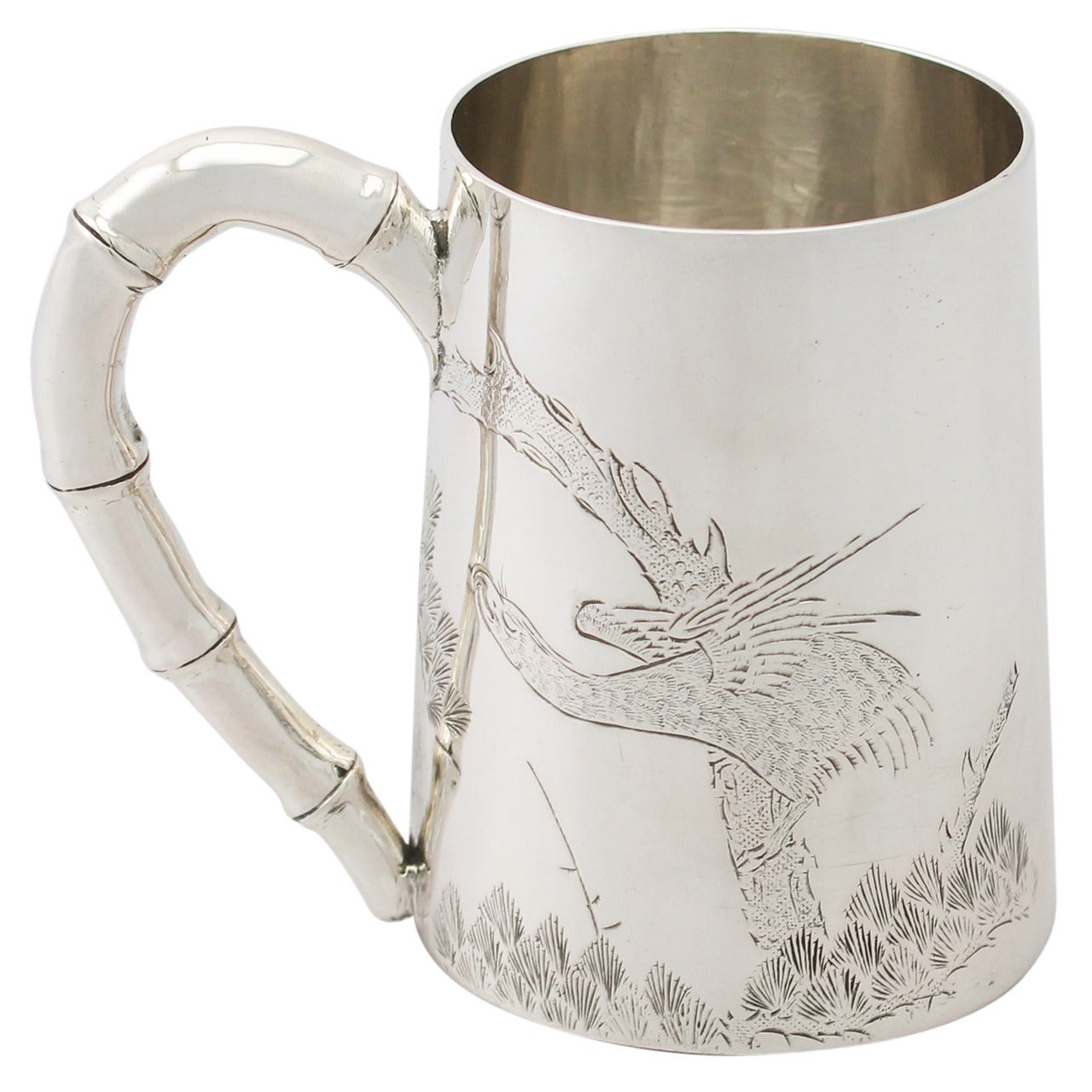Antique Chinese Export Silver Christening Mug, circa 1860