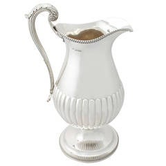 Sterling Silver Wine Ewer or Flagon by William Bateman I, Antique George IV 11