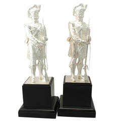 Pair of Sterling Silver ‘Gordon Highlanders’ Table Ornaments, Contemporary 9