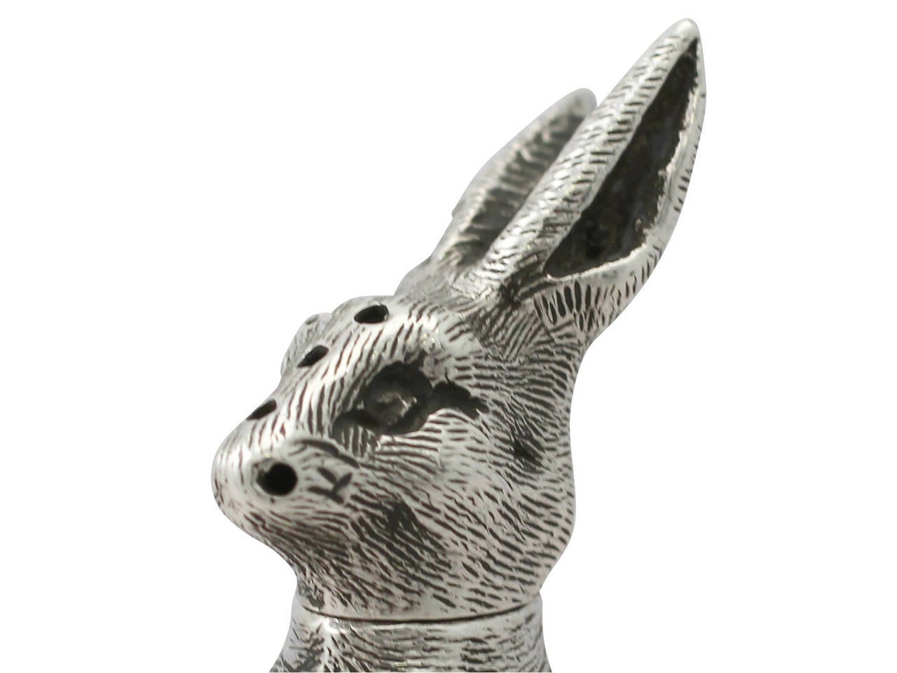 Late 19th Century Antique Victorian Sterling Silver 'Hare' Pepperette