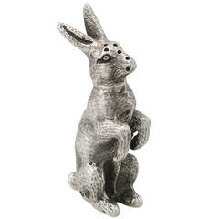 Antique Victorian Sterling Silver 'Hare' Pepperette
