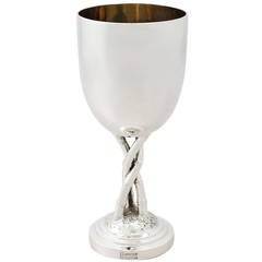 Chinese Export Silver Goblet, Antique, circa 1880 1