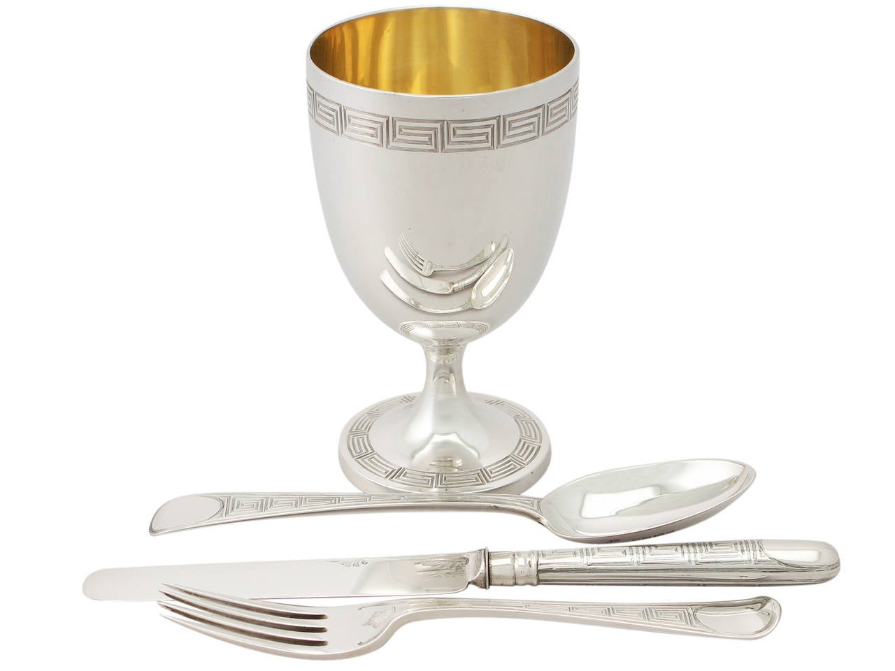 An exceptional, fine and impressive antique Victorian English sterling silver campaign/christening set - boxed; an addition to our range of collectable silverware.

This fine antique Victorian sterling silver campaign*/christening set consists of