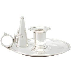 Sterling Silver Chamber Candlestick by Robert Garrard II, Antique Victorian 6