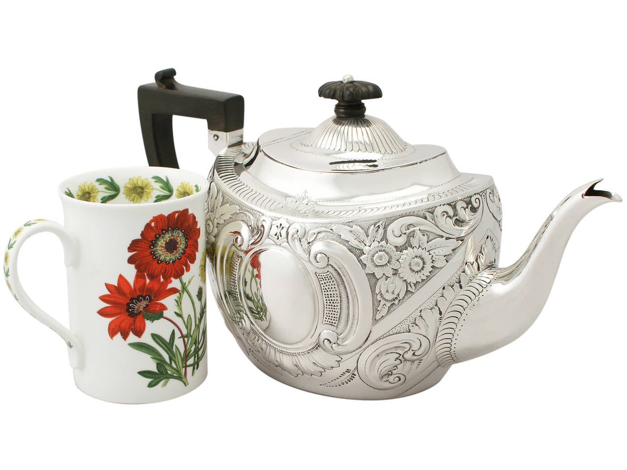 1900s Antique Edwardian Sterling Silver Teapot