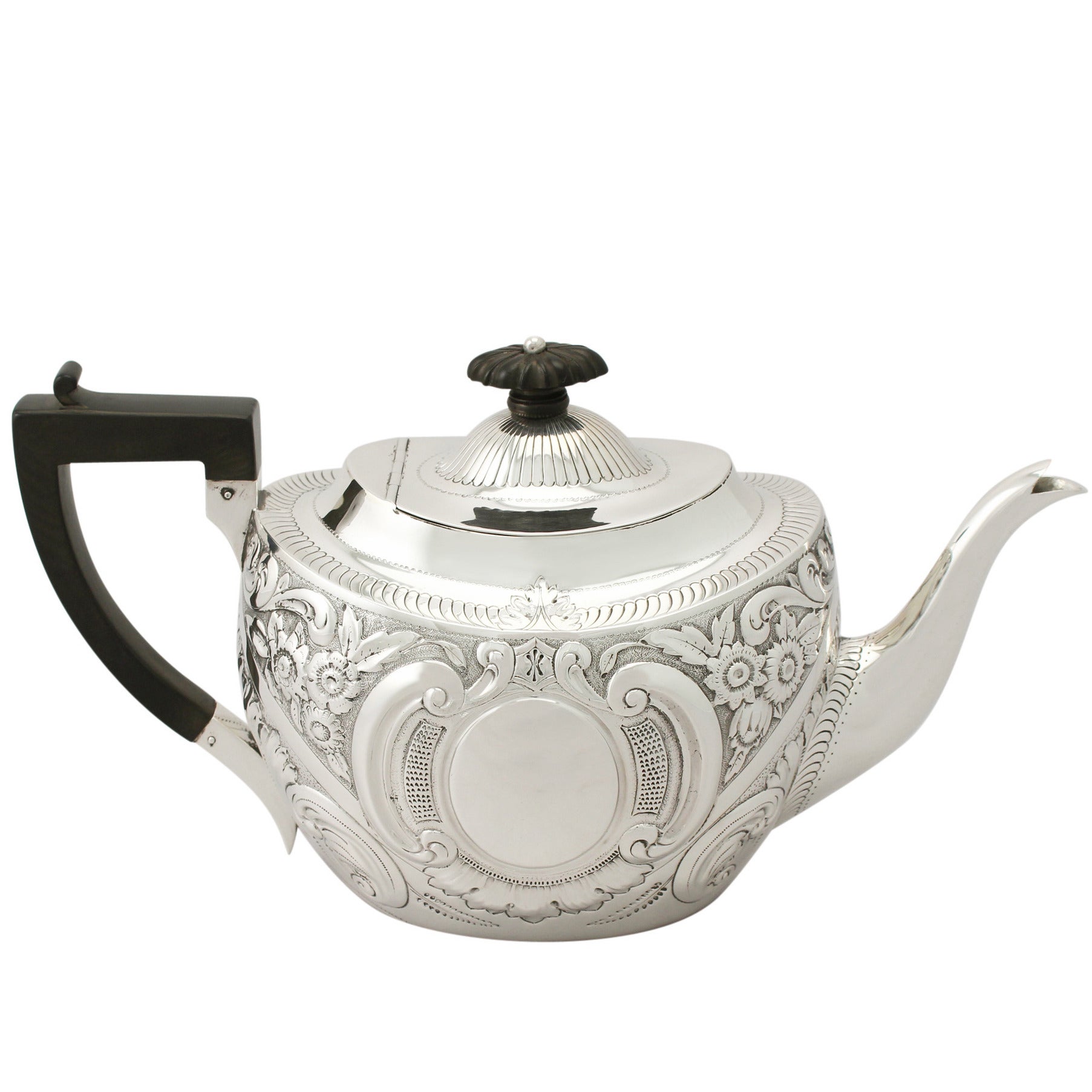 1900s Antique Edwardian Sterling Silver Teapot