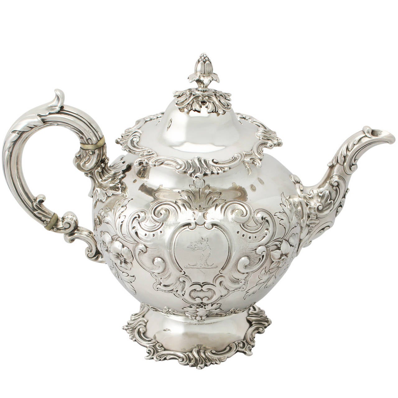 Antique Victorian Sterling Silver Teapot by Edward and John Barnard at