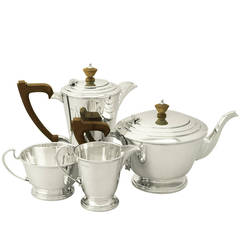 Vintage Art Deco Style Sterling Silver Four-Piece Tea and Coffee Service 9