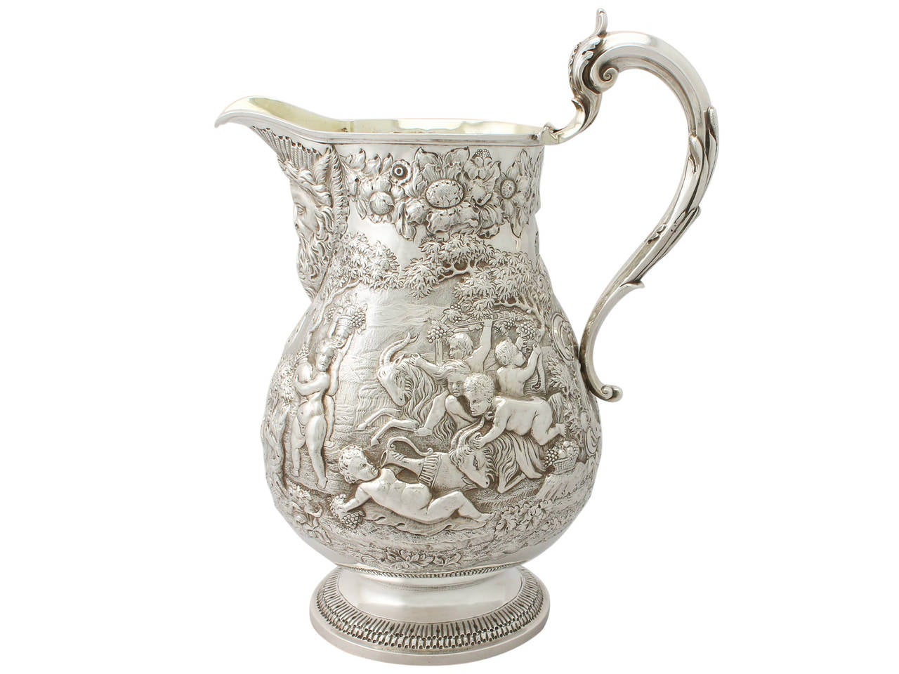 1827 Antique Sterling Silver Ale Jug