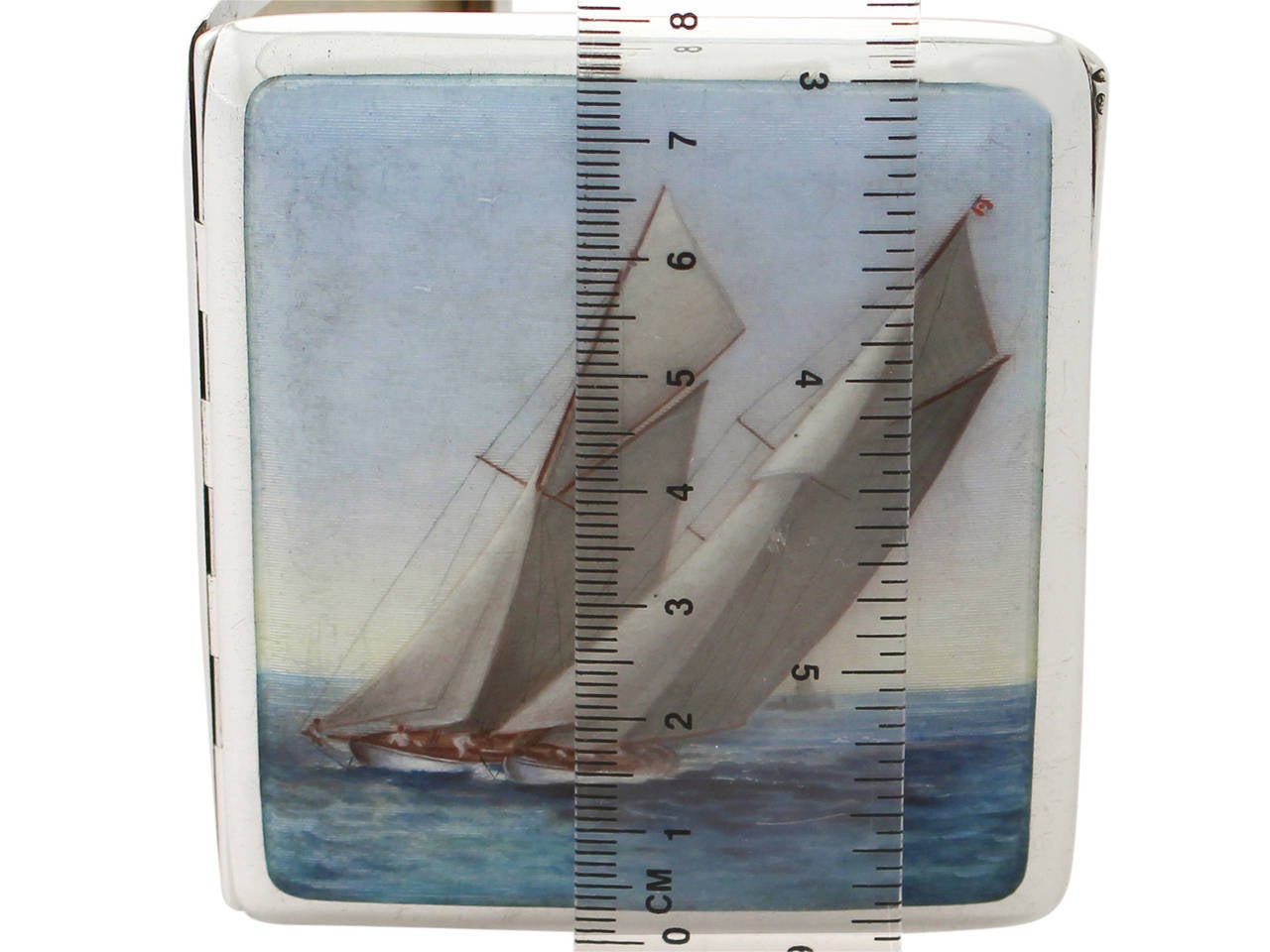 Austrian Silver and Enamel Cigarette Case With Nautical Interest - Antique 4
